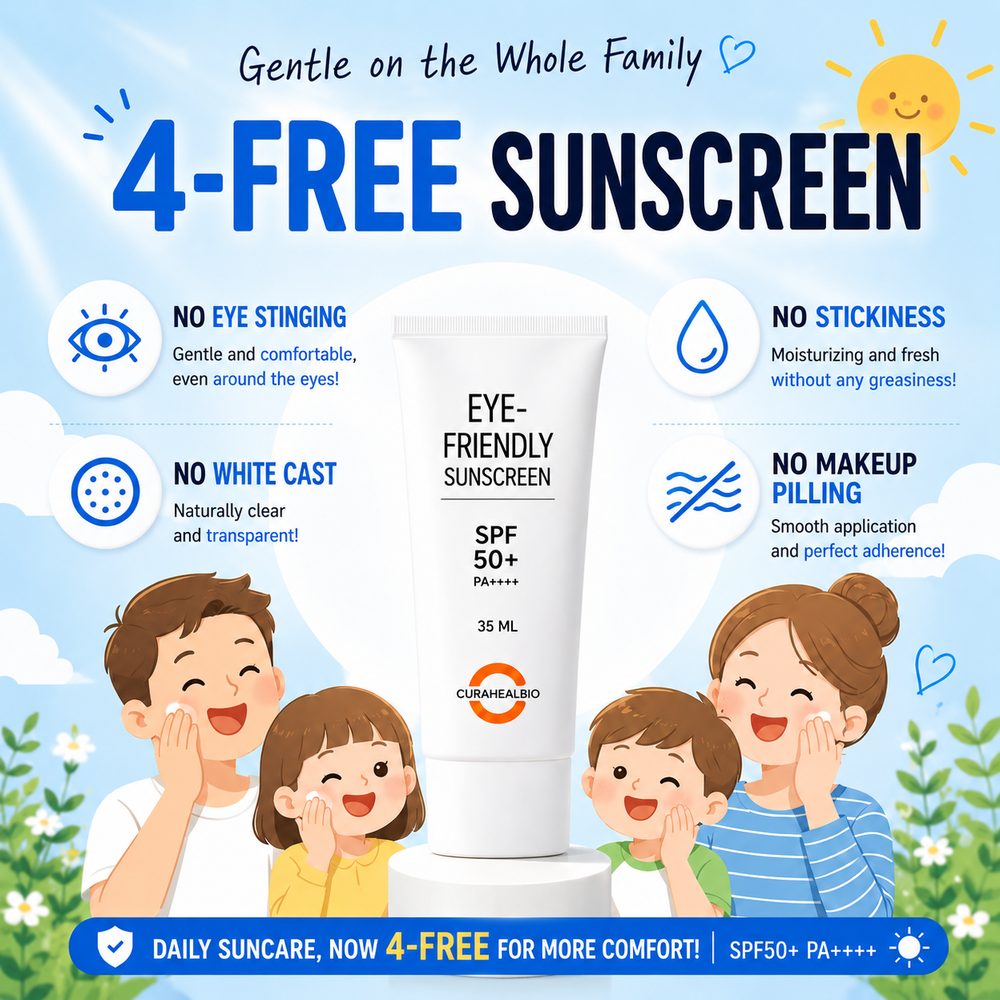 온 가족이 함께 쓰는 4無 선크림 / 4-Free sunscreen for the whole family